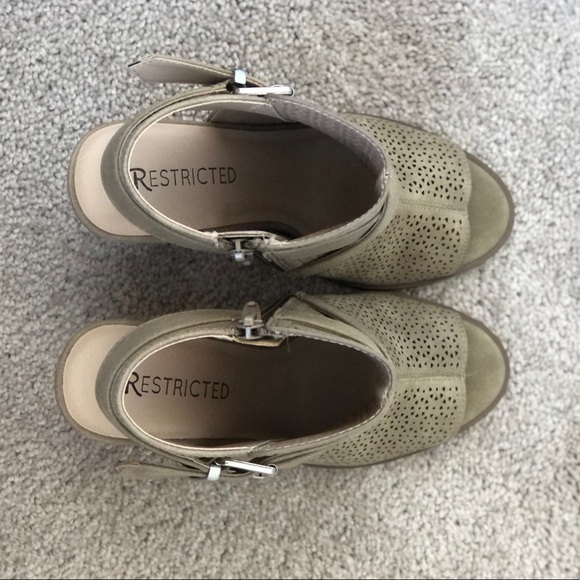 Restricted Brand Peep Toe Perforated Booties - Picture 6 of 7